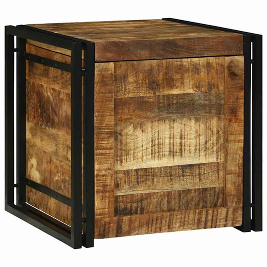 Scatola di Stoccaggio 50 x 50 x 50 cm legno di mango grezzo