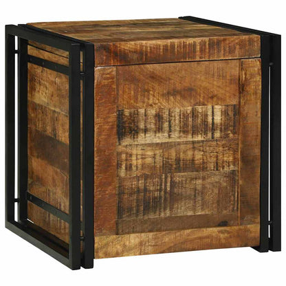 Scatola di Stoccaggio 50 x 50 x 50 cm legno di mango grezzo