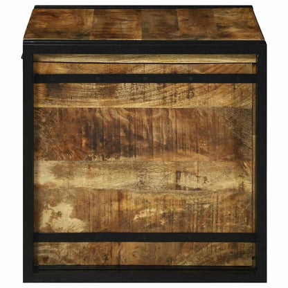 Scatola di Stoccaggio 50 x 50 x 50 cm legno di mango grezzo