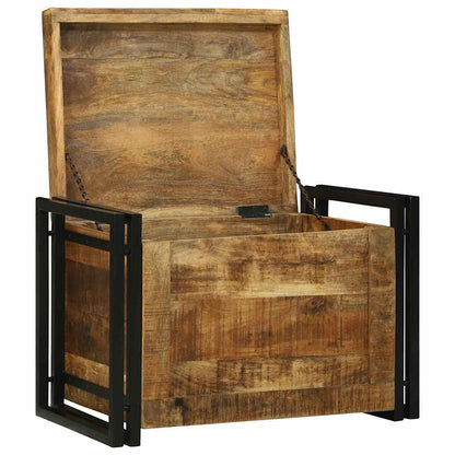 Scatola di Stoccaggio 60 x 40 x 41 cm legno massello di mango