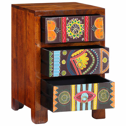 Comodino 40x40x60 cm in Legno Massello di Acacia
