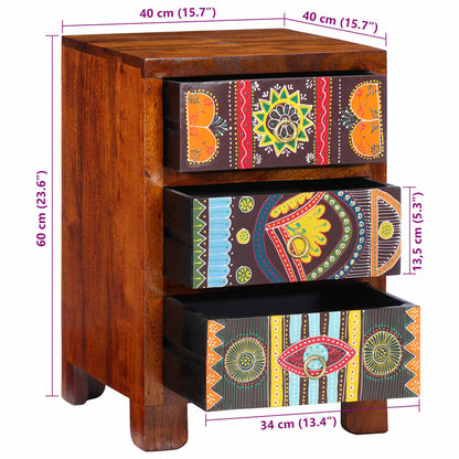 Comodino 40x40x60 cm in Legno Massello di Acacia | homemem39