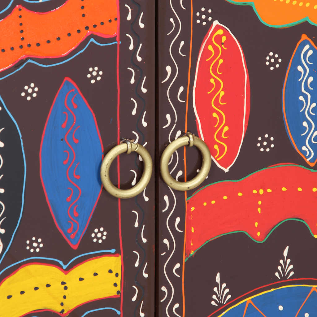 Credenza Multicolore 50x35x60 in Legno Massello di Acacia - homemem39