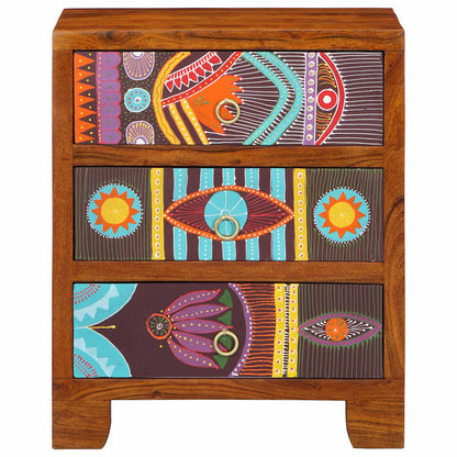 Credenza Multicolore 50x35x60 in Legno Massello di Acacia | homemem39