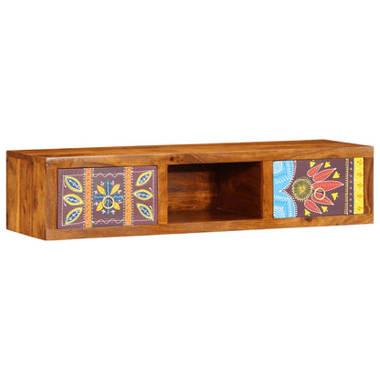 Mobile TV a Parete Multicolore 100x30x22 Legno Massello Acacia - homemem39