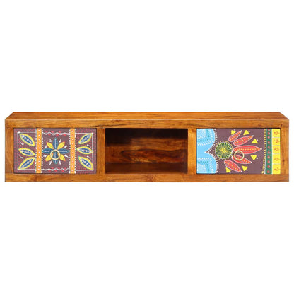Mobile TV a Parete Multicolore 100x30x22 Legno Massello Acacia | homemem39