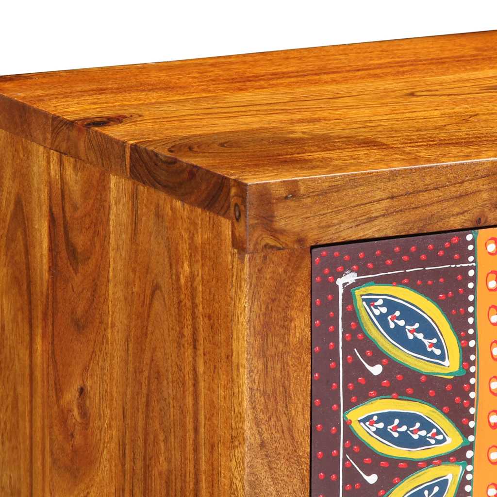 Mobile TV a Parete Multicolore 100x30x22 Legno Massello Acacia - homemem39