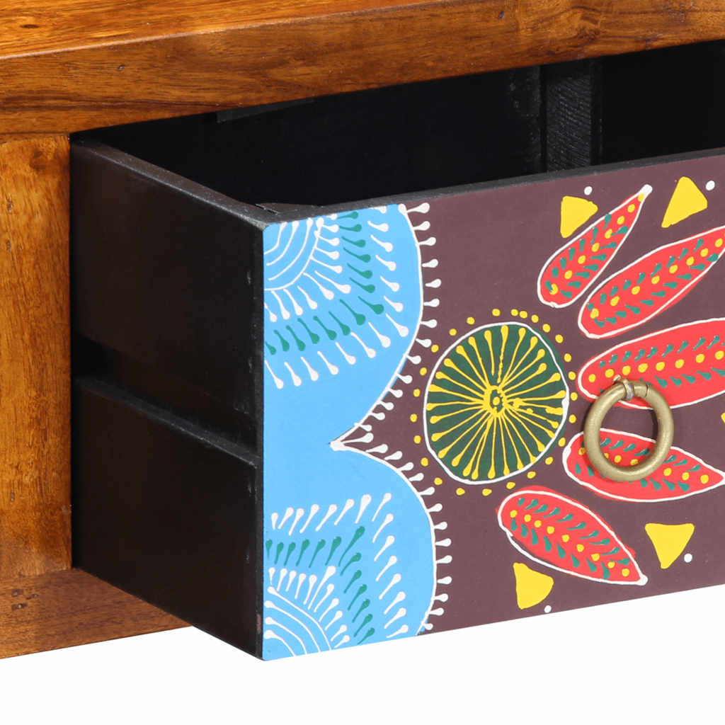 Mobile TV a Parete Multicolore 100x30x22 Legno Massello Acacia - homemem39