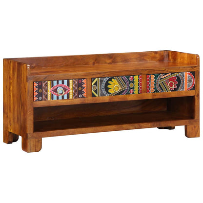 Panca per scarpe con cassetto Marrone miele 100 x 35 x 45 cm | homemem39
