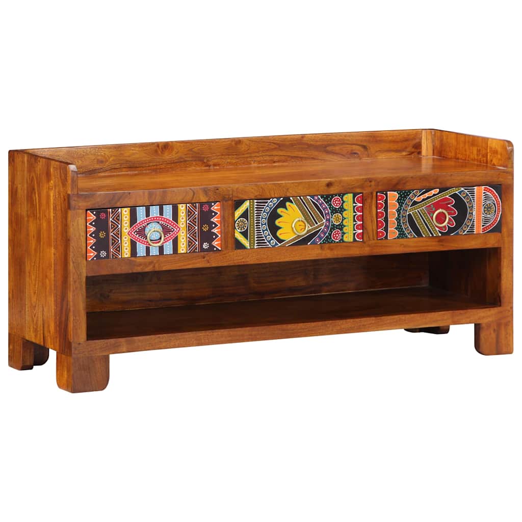 Panca per scarpe con cassetto Marrone miele 100 x 35 x 45 cm | homemem39