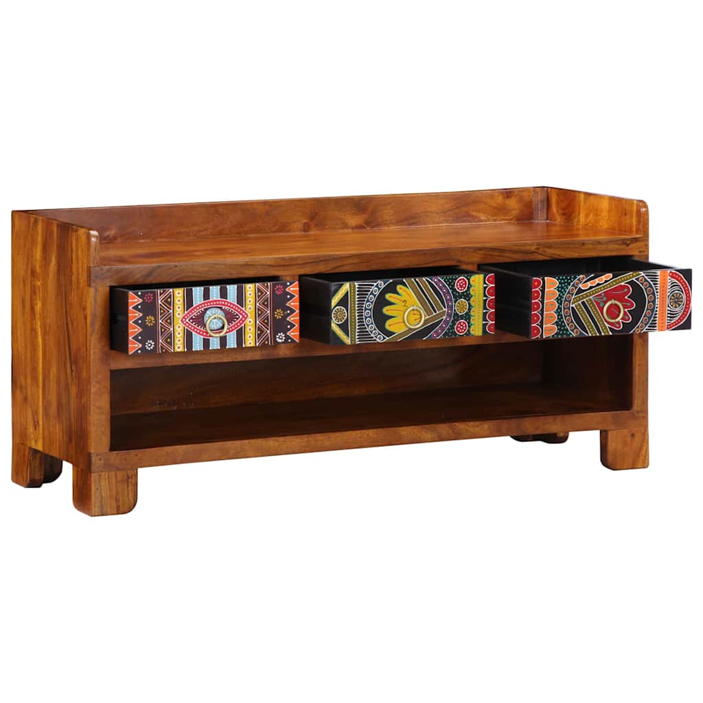 Panca per scarpe con cassetto Marrone miele 100 x 35 x 45 cm | homemem39