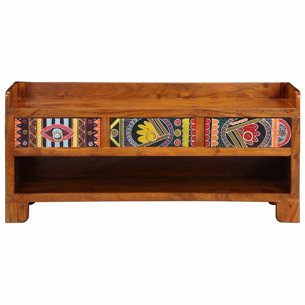 Panca per scarpe con cassetto Marrone miele 100 x 35 x 45 cm | homemem39