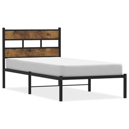 Giroletto senza Materaso in Metallo Rovere Fumo 75x190 cm | homemem39