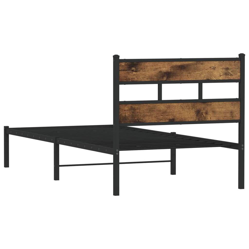 Giroletto senza Materaso in Metallo Rovere Fumo 75x190 cm | homemem39