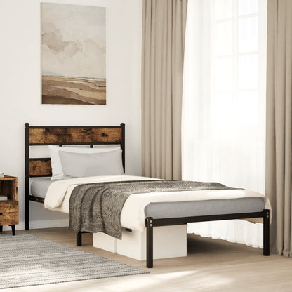 Giroletto senza Materaso in Metallo Rovere Fumo 90x190 cm | homemem39