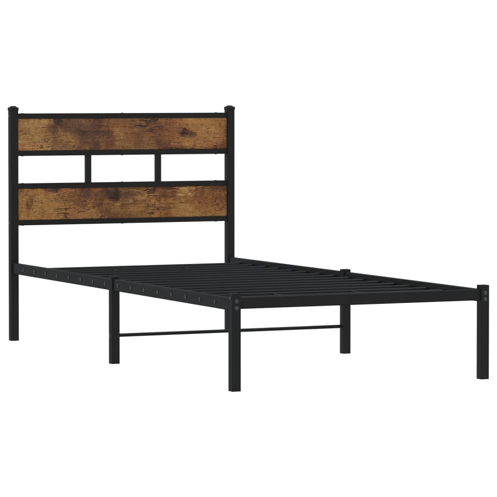 Giroletto senza Materaso in Metallo Rovere Fumo 100x200 cm | homemem39