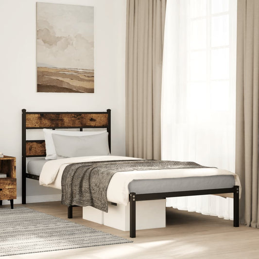 Giroletto senza Materaso in Metallo Rovere Fumo 100x200 cm | homemem39