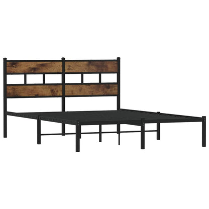 Giroletto senza Materaso in Metallo Rovere Fumo 140x190 cm | homemem39
