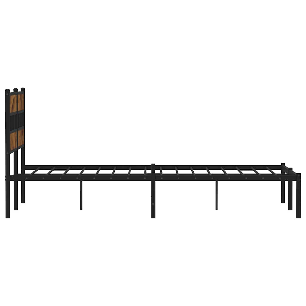 Giroletto senza Materaso in Metallo Rovere Fumo 150x200 cm | homemem39