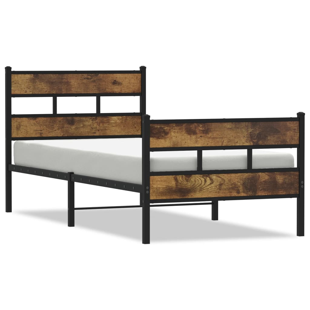 Giroletto senza Materasso in Metallo Rovere Fumo 75x190 cm | homemem39