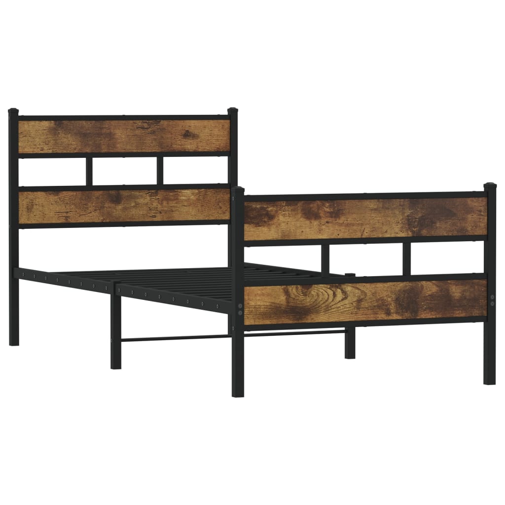 Giroletto senza Materasso in Metallo Rovere Fumo 75x190 cm | homemem39