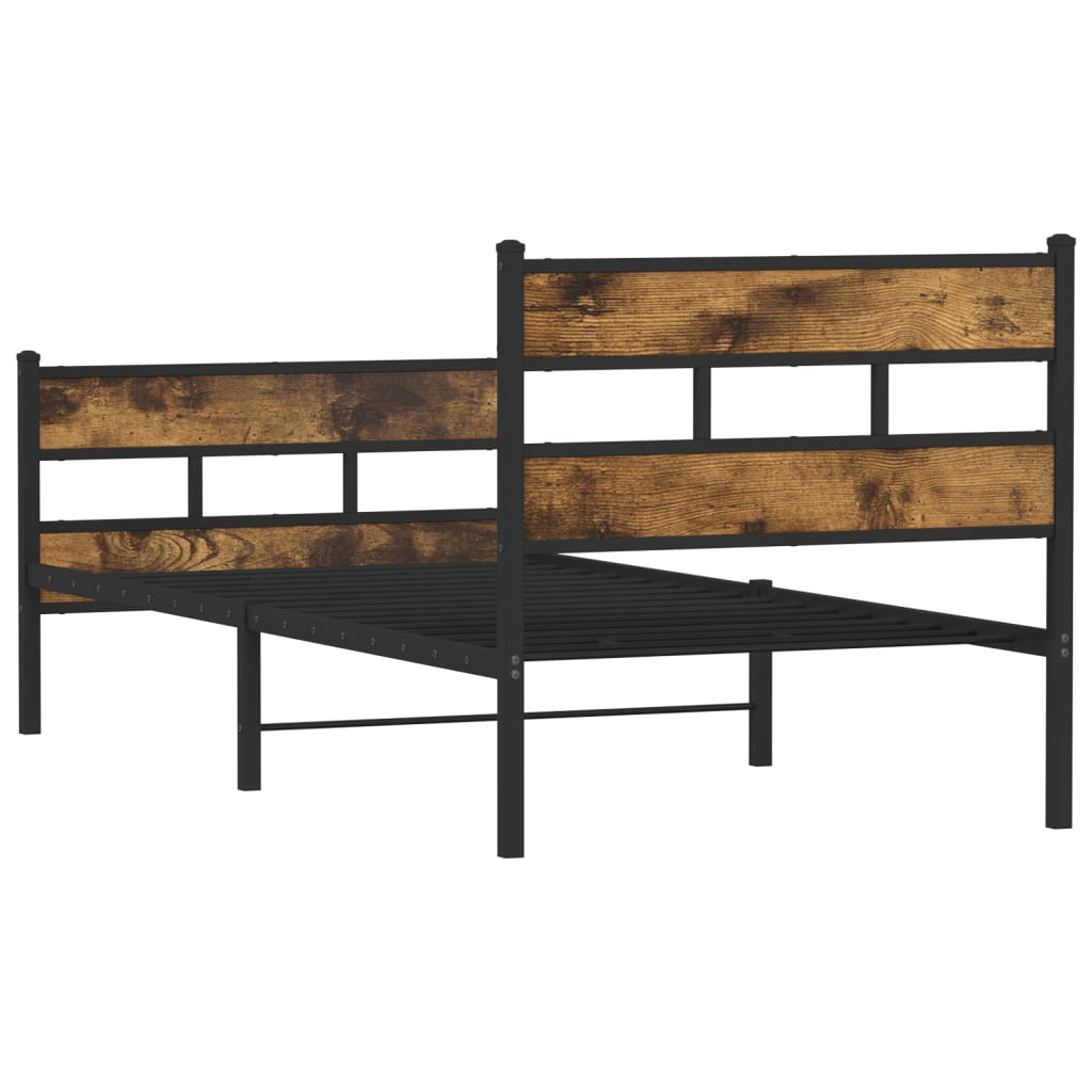 Giroletto senza Materaso in Metallo Rovere Fumo 80x200 cm | homemem39