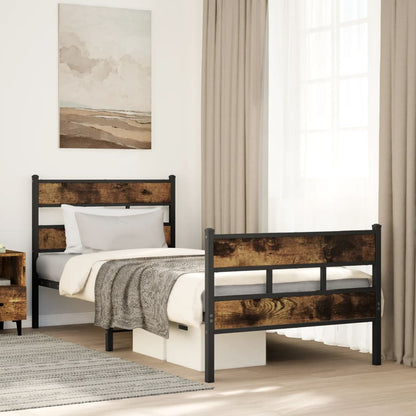 Giroletto senza Materaso in Metallo Rovere Fumo 80x200 cm | homemem39