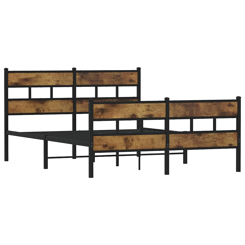 Giroletto senza Materaso in Metallo Rovere Fumo 140x190 cm | homemem39