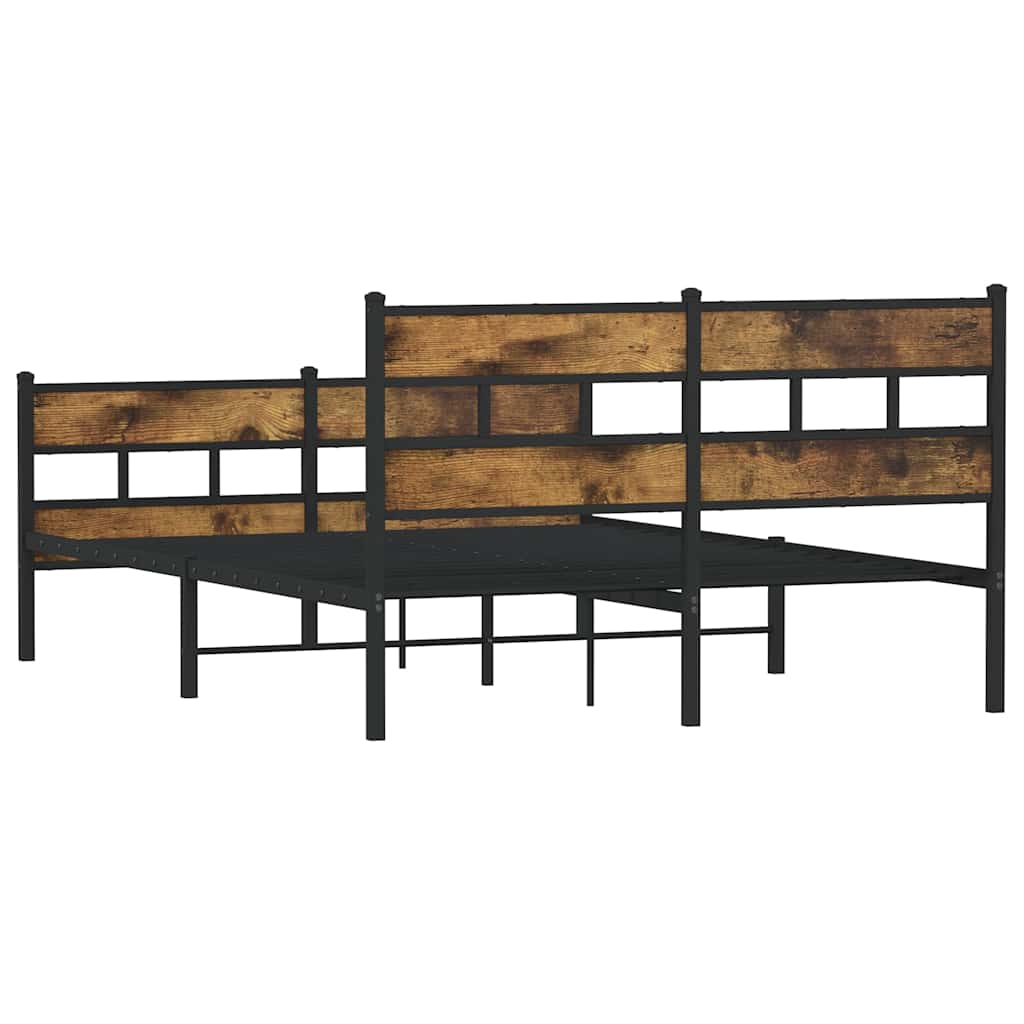 Giroletto senza Materaso in Metallo Rovere Fumo 140x190 cm | homemem39