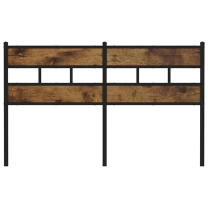 Testiera Rovere Fumo 150 cm in Ferro e Legno Multistrato - homemem39