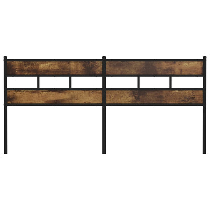 Testiera Rovere Fumo 180 cm in Ferro e Legno Multistrato - homemem39