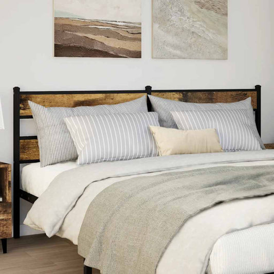 Testiera di Ricambio Rovere Fumo 193 cm in Ferro e Legno Multistrato