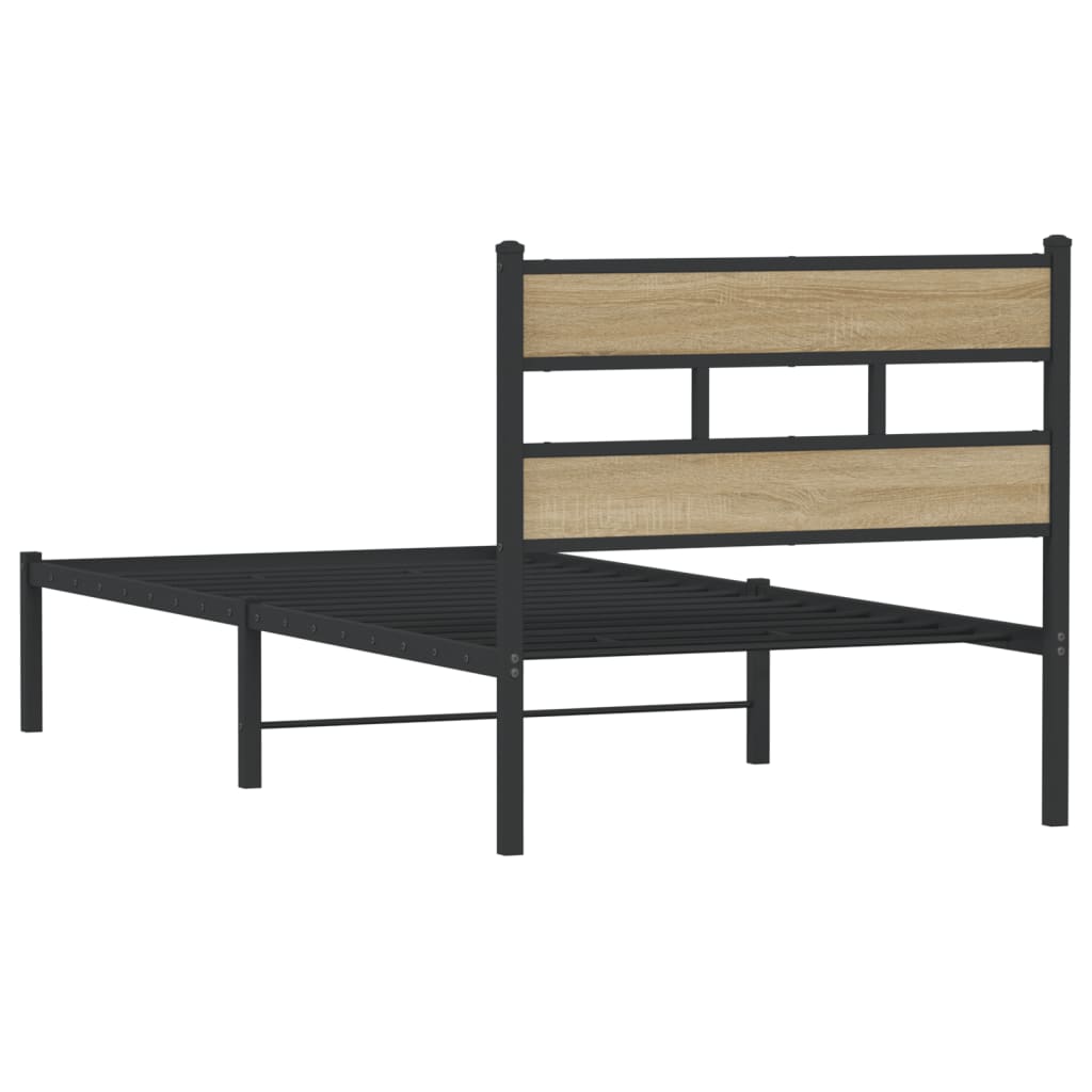 Giroletto senza Materaso in Metallo Rovere Sonoma 107x203 cm | homemem39