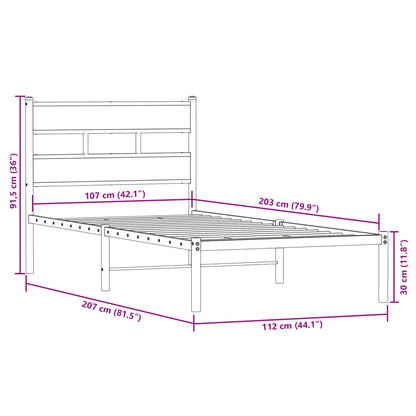 Giroletto senza Materaso in Metallo Rovere Sonoma 107x203 cm | homemem39