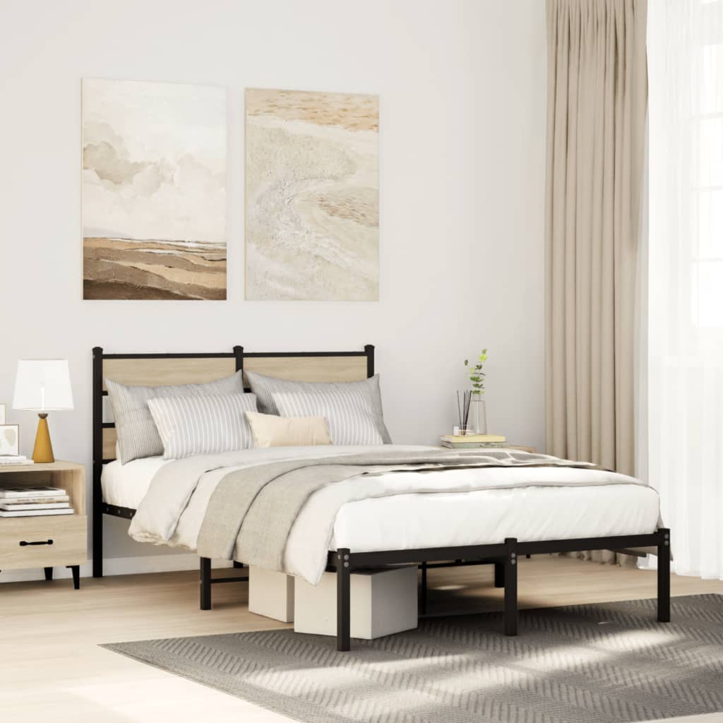 Giroletto senza Materaso in Metallo Rovere Sonoma 120x200 cm | homemem39
