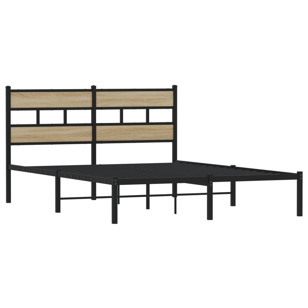 Giroletto senza Materaso in Metallo Rovere Sonoma 160x200 cm | homemem39