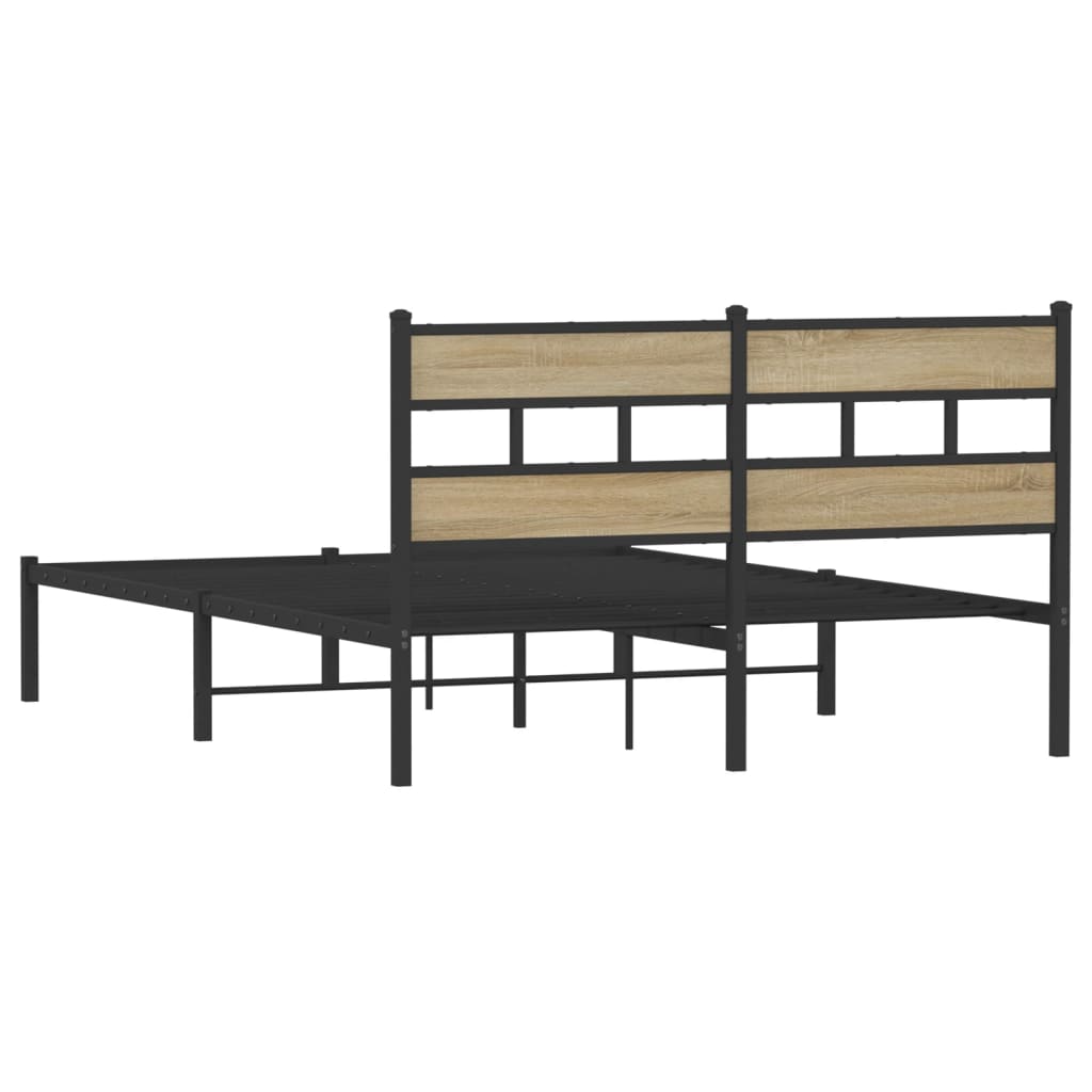 Giroletto senza Materaso in Metallo Rovere Sonoma 160x200 cm | homemem39