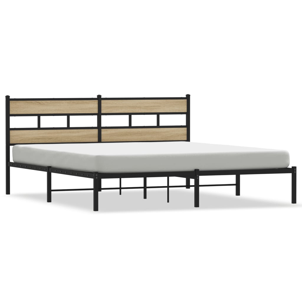 Giroletto senza Materaso in Metallo Rovere Sonoma 193x203 cm | homemem39