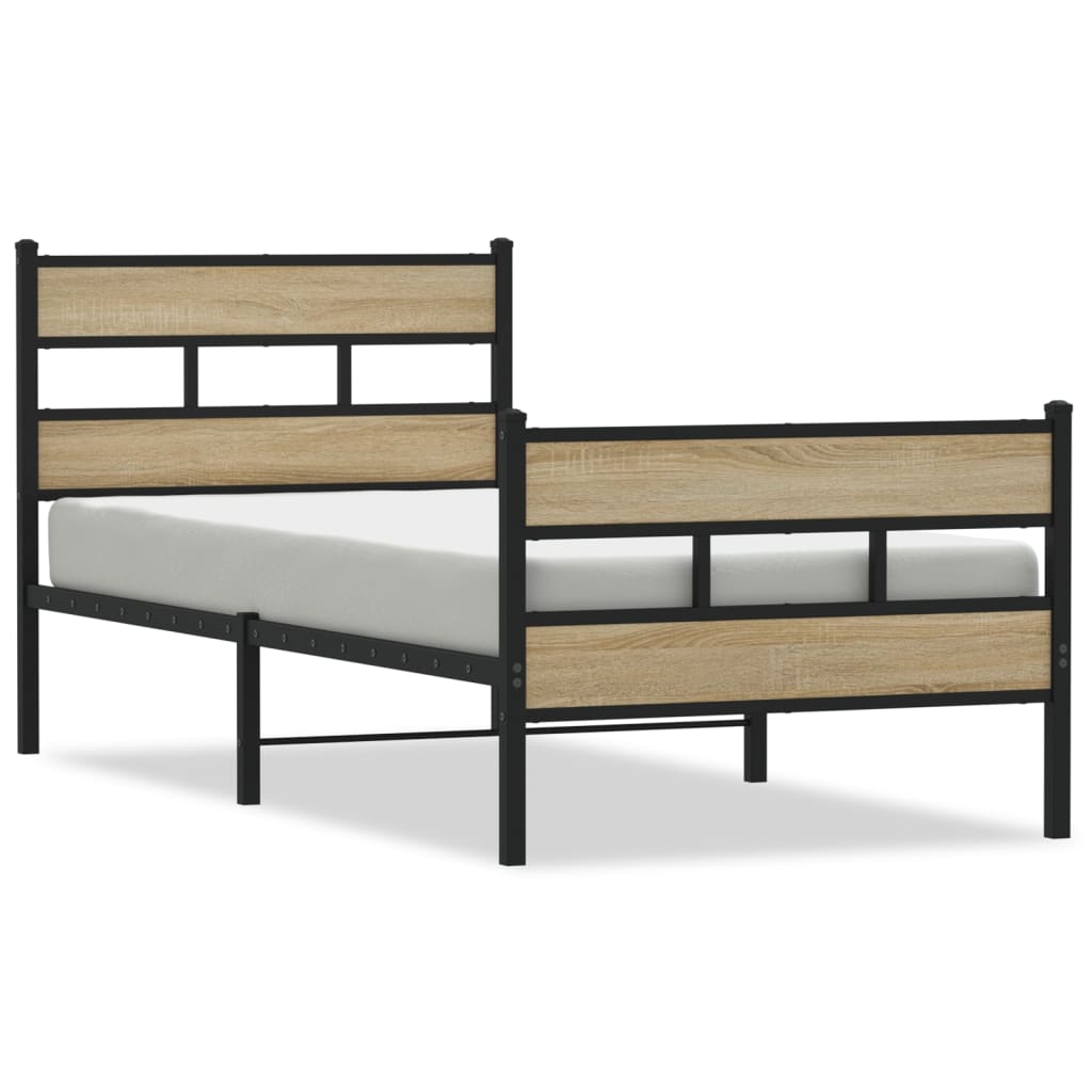 Giroletto senza Materaso in Metallo Rovere Sonoma 75x190 cm | homemem39
