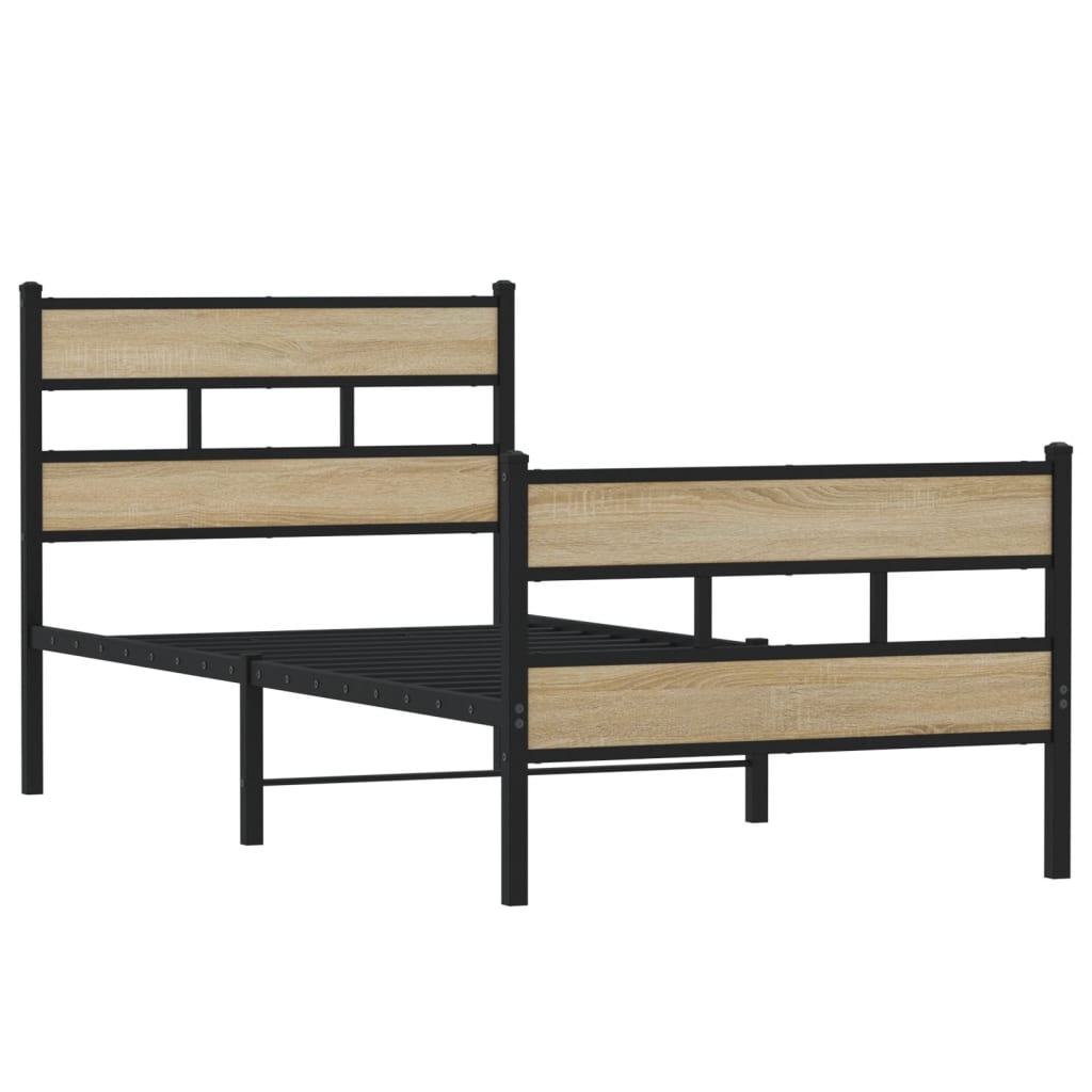 Giroletto senza Materaso in Metallo Rovere Sonoma 75x190 cm | homemem39
