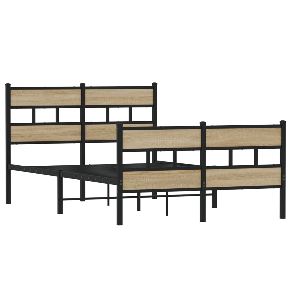 Giroletto senza Materaso in Metallo Rovere Sonoma 120x190 cm | homemem39