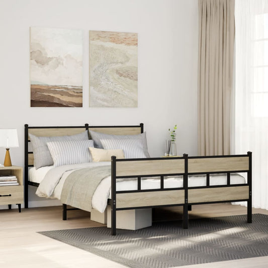 Giroletto senza Materaso in Metallo Rovere Sonoma 140x200 cm | homemem39