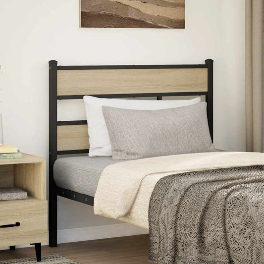 Testiera di Ricambio Rovere Sonoma 80 cm in Ferro e Legno Multistrato