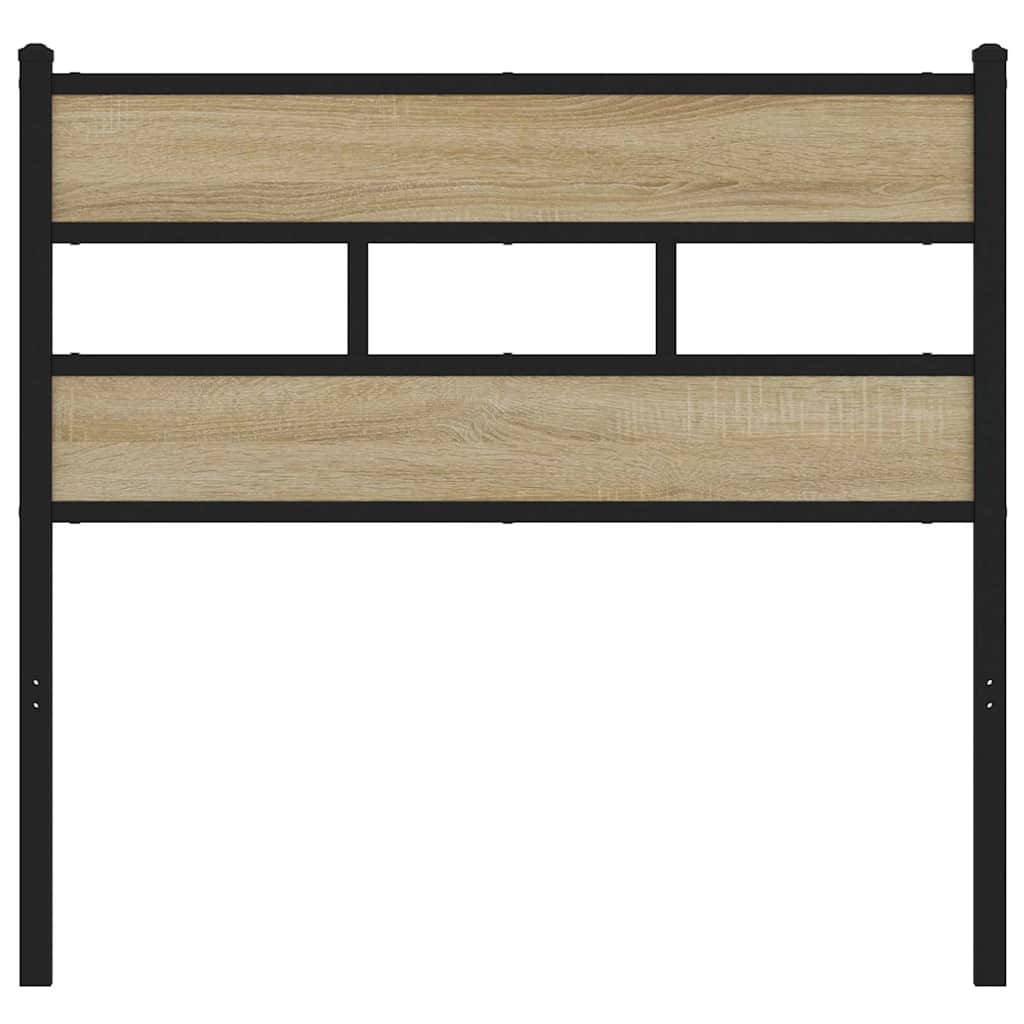 Testiera di Ricambio Rovere Sonoma 90 cm in Ferro e Legno Multistrato
