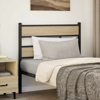 Testiera di Ricambio Rovere Sonoma 107 cm in Ferro e Legno Multistrato