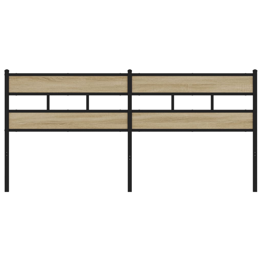 Testiera Rovere Sonoma 200 cm in Ferro e Legno Multistrato - homemem39