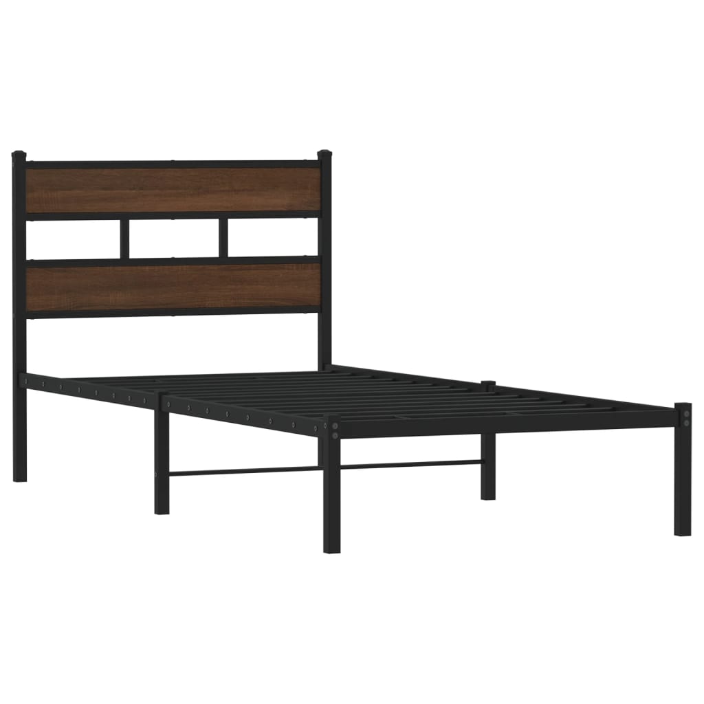 Giroletto senza Materasso con Testiera Rovere Marrone 80x200 cm | homemem39