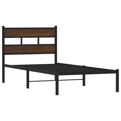 Giroletto senza Materasso con Testiera Rovere Marrone 80x200 cm | homemem39
