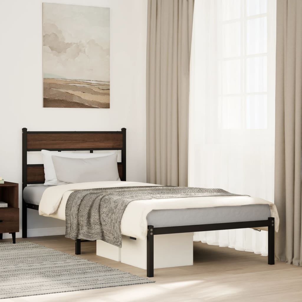 Giroletto senza Materasso con Testiera Rovere Marrone 80x200 cm | homemem39