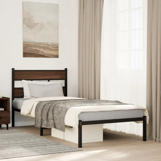 Giroletto senza Materasso con Testiera Rovere Marrone 80x200 cm | homemem39